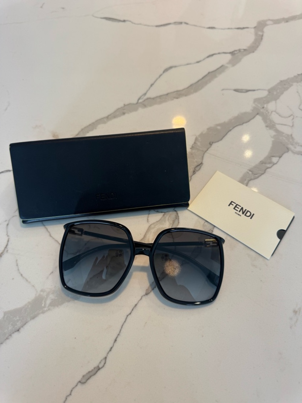 Fendi Black Sunglasses with Gradient Gray Lenses - Picture 2 of 7